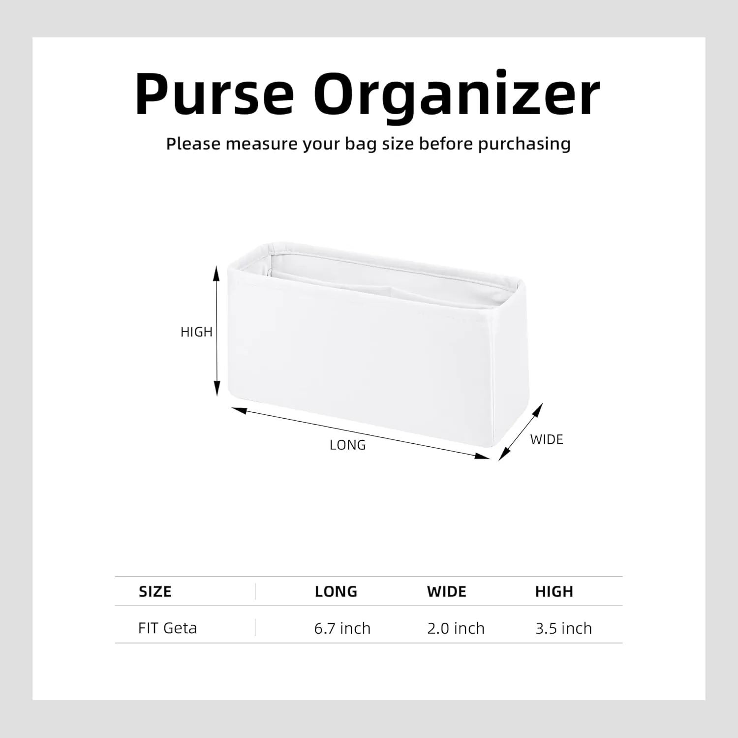 DGAZ Silk Purse Organizer Insert For Hermes Geta bags，Silky Smooth Bag Organizer，Luxury Handbag & Tote Shaper(Mushroom)