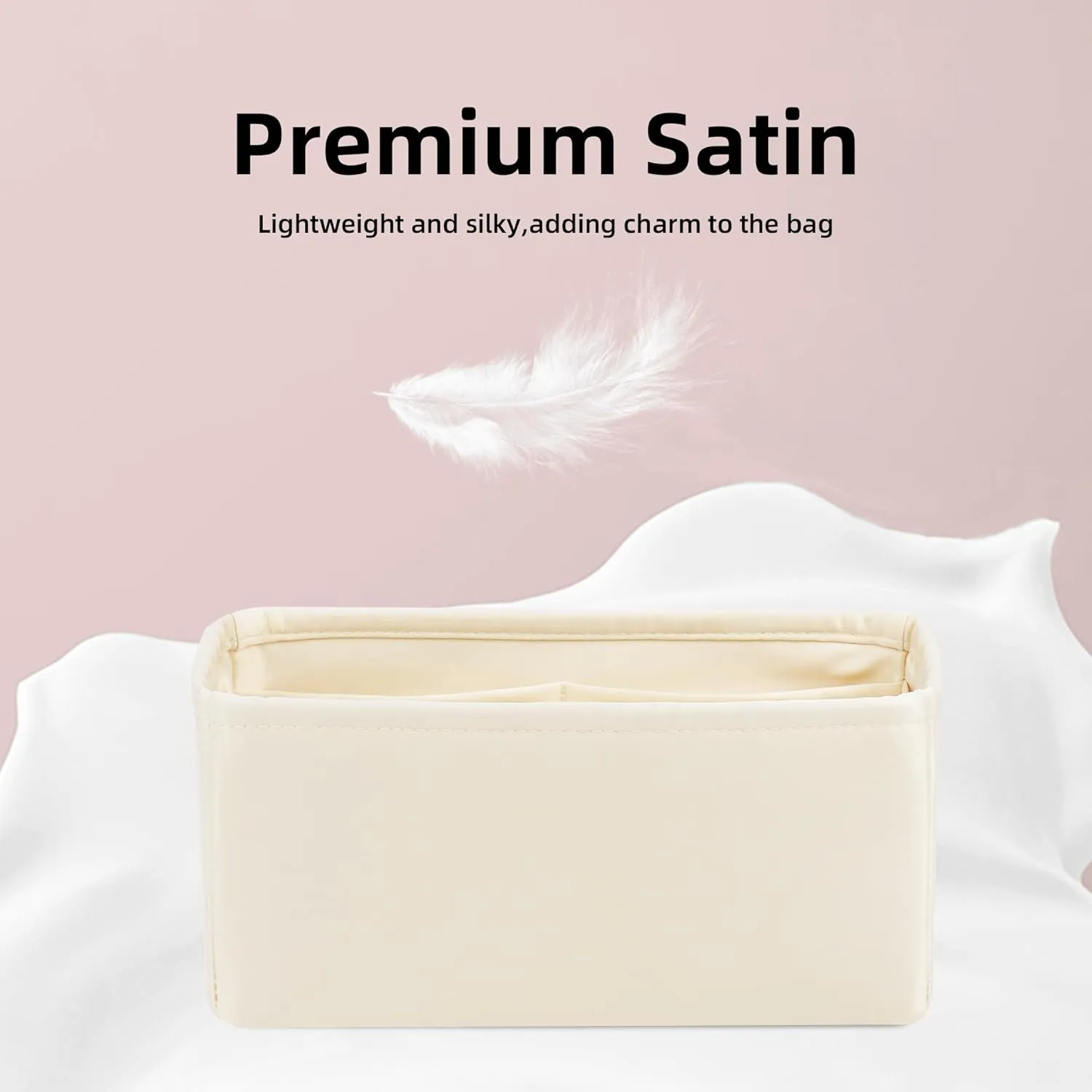 DGAZ Silk Purse Organizer Insert For Hermes Geta bags，Silky Smooth Bag Organizer，Luxury Handbag & Tote Shaper(Nata)