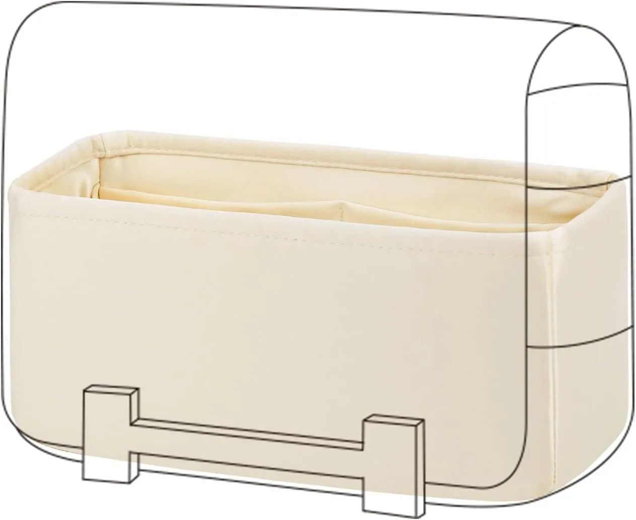 DGAZ Silk Purse Organizer Insert For Hermes Geta bags，Silky Smooth Bag Organizer，Luxury Handbag & Tote Shaper(Nata)