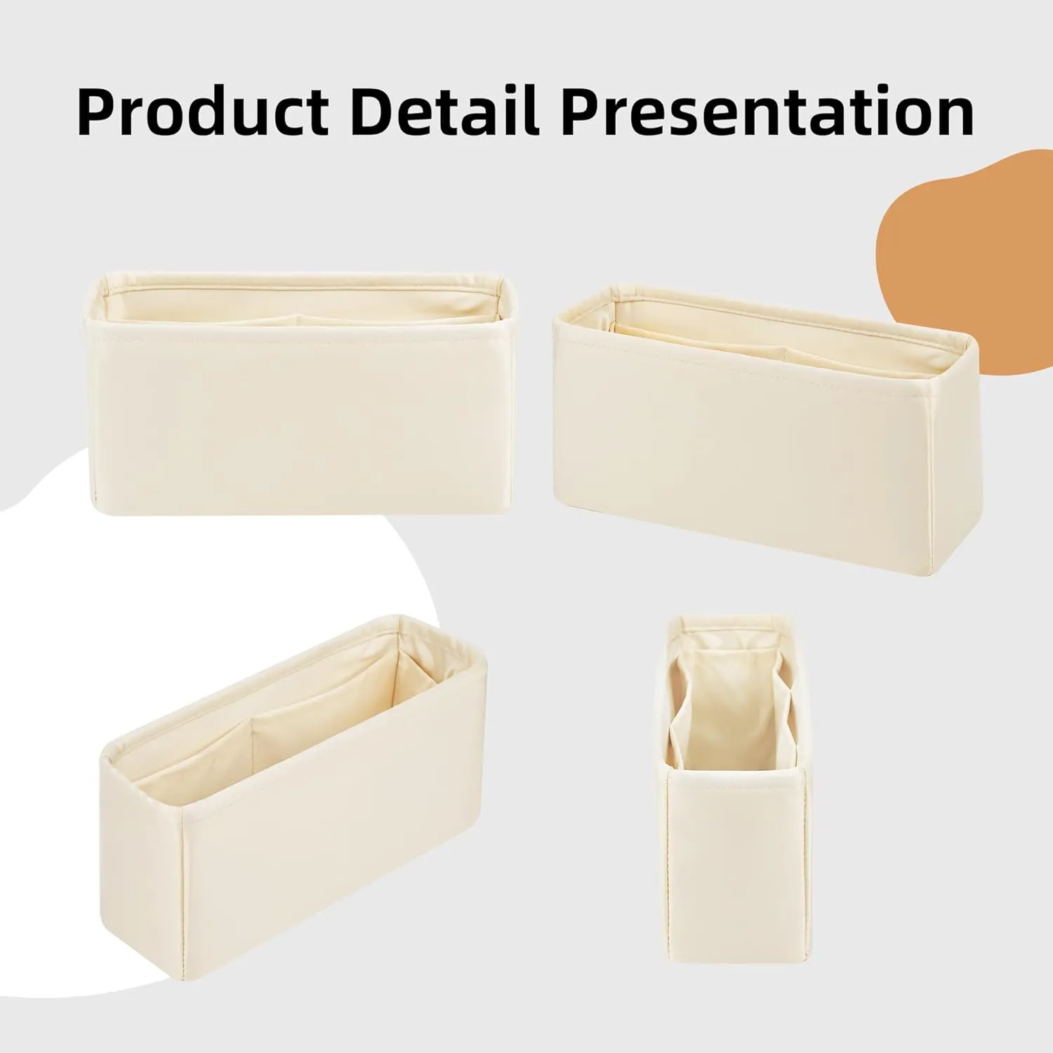 DGAZ Silk Purse Organizer Insert For Hermes Geta bags，Silky Smooth Bag Organizer，Luxury Handbag & Tote Shaper(Nata)