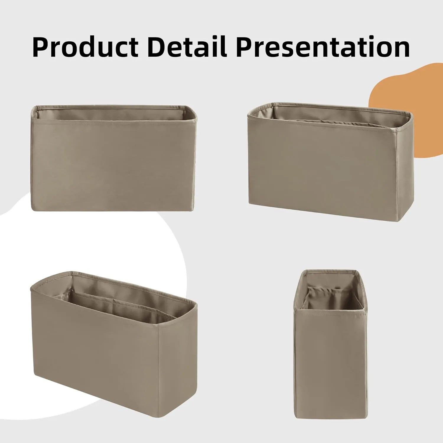 DGAZ Silk Purse Organizer Insert For Hermes Hac 28/32/40/45/50 Bags, Luxury Handbag & Tote Organizer, Simplicity bag organizer(Cris tourterelle,Hac28)