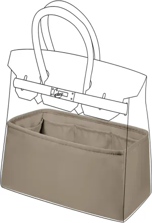 DGAZ Silk Purse Organizer Insert For Hermes Hac 28/32/40/45/50 Bags, Luxury Handbag & Tote Organizer, Simplicity bag organizer(Cris tourterelle,Hac28)
