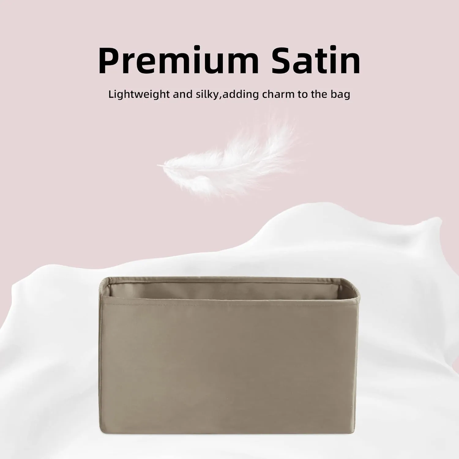 DGAZ Silk Purse Organizer Insert For Hermes Hac 28/32/40/45/50 Bags, Luxury Handbag & Tote Organizer, Simplicity bag organizer(Cris tourterelle,Hac28)