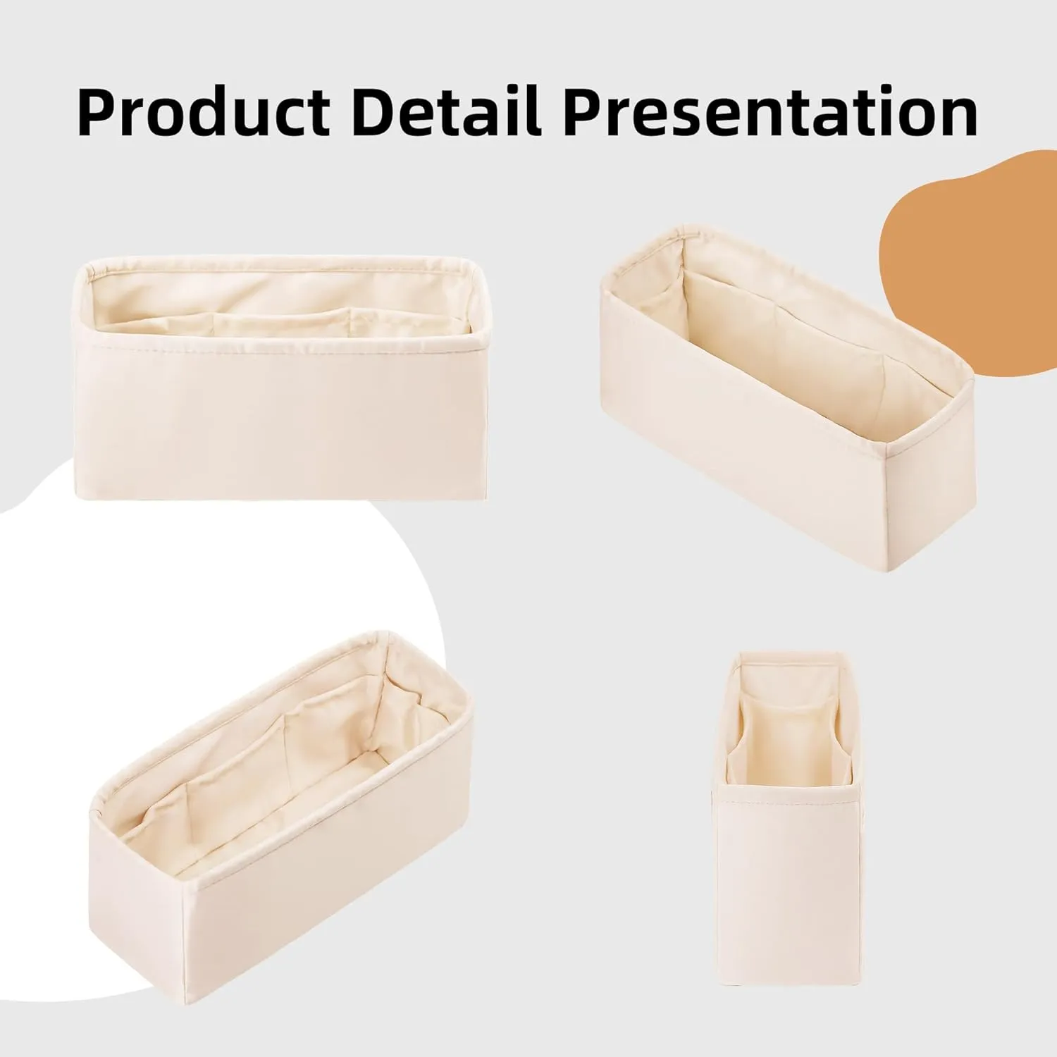 DGAZ Silk Purse Organizer Insert For Loewe Puzzle Bags,Silky Smooth Bag Organizer，Luxury Handbag & Tote Shaper(Craie,Small)