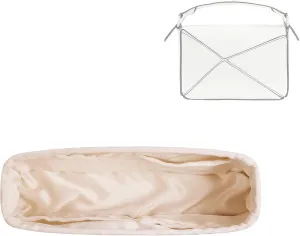 DGAZ Silk Purse Organizer Insert For Loewe Puzzle Bags,Silky Smooth Bag Organizer，Luxury Handbag & Tote Shaper(Craie,Small)