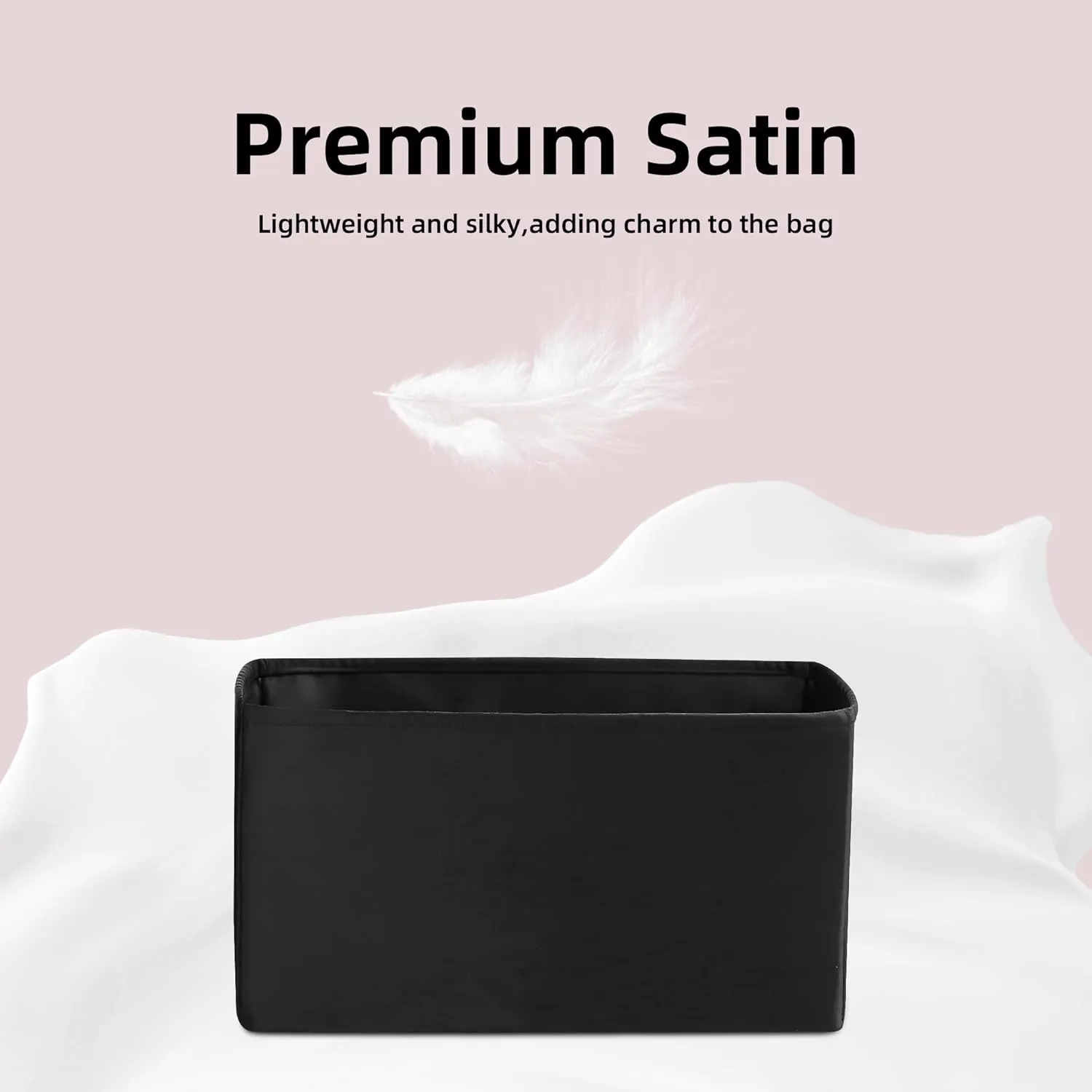 DGAZ Silk Purse Organizer Insert For LV Carryall PM/MM bag，Silky Smooth Bag Organizer，Luxury Handbag & Tote Shaper(Black,PM)