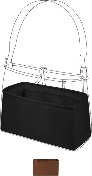DGAZ Silk Purse Organizer Insert For LV Carryall PM/MM bag，Silky Smooth Bag Organizer，Luxury Handbag & Tote Shaper(Black,PM)