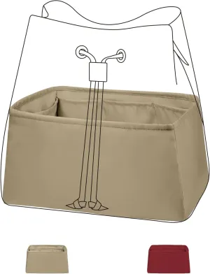 DGAZ Silk Purse Organizer Insert For LV Neonoe/New Neonoe bag，Silky Smooth Bag Organizer，Luxury Handbag & Tote Shaper（Champagne gold，Neonoe 2022 MM）