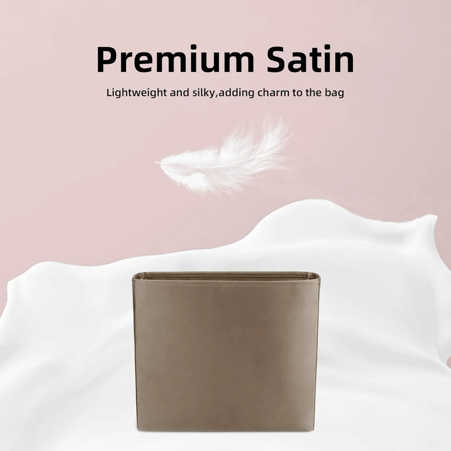 DGAZ Silky Purse Organizer Insert Fits Evelyne TPM/PM/GM/TGM Bags, Luxury Handbag & Tote Organizer, Simplicity bag organizer（Etoupe grey,TPM）