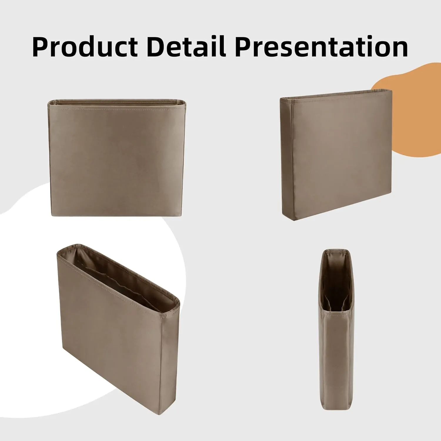 DGAZ Silky Purse Organizer Insert Fits Evelyne TPM/PM/GM/TGM Bags, Luxury Handbag & Tote Organizer, Simplicity bag organizer（Etoupe grey,TPM）