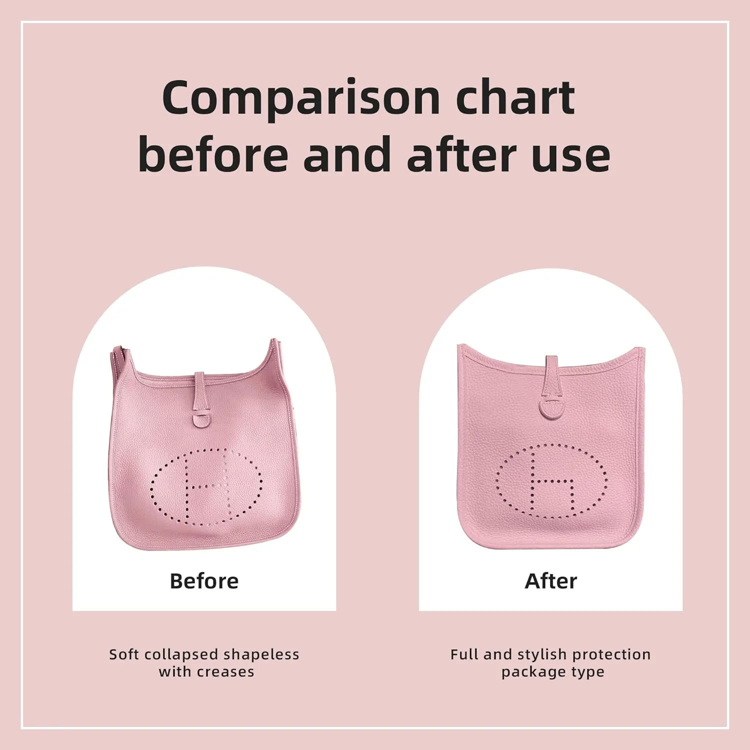 DGAZ Silky Purse Organizer Insert Fits Evelyne TPM/PM/GM/TGM Bags, Luxury Handbag & Tote Organizer, Simplicity bag organizer（Pink,PM）