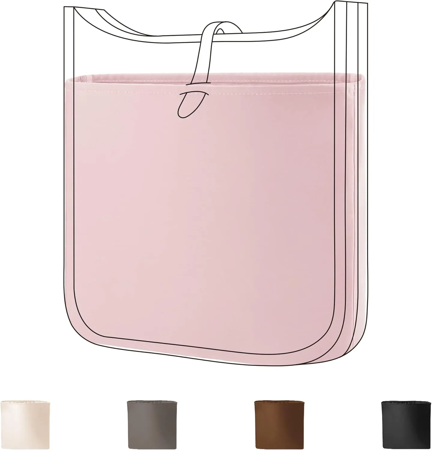 DGAZ Silky Purse Organizer Insert Fits Evelyne TPM/PM/GM/TGM Bags, Luxury Handbag & Tote Organizer, Simplicity bag organizer（Pink,PM）