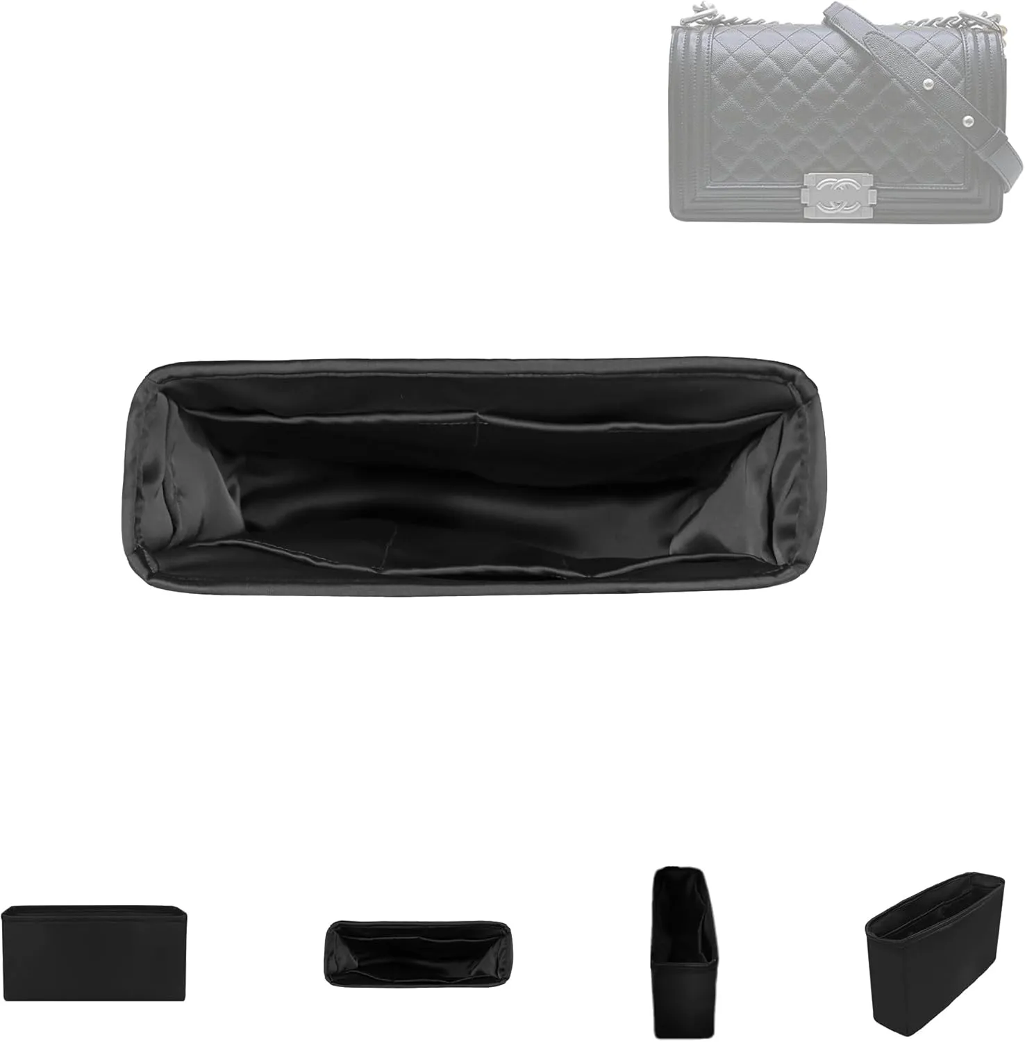 DGAZ Silky Purse Organizer Insert For Chanel Leboy Bags, Luxury Handbag & Tote Organizer, Simplicity bag organizer (Back,New Medium 28)
