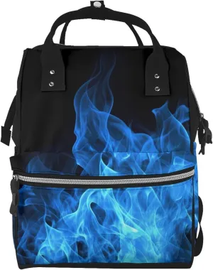 Diaper Bag Nappy Backpack Baby Bag Ocean Shark Mummy Backpack Multifunction Changing Bags for Travel, Blue Flame, One Size