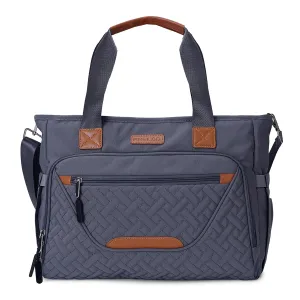 Diaper Bag Tote, Large Tote Diaper Bag with 16 Inch Laptop Compartment for Mom, Dry and Wet Compartment Messenger (Dark Gray)