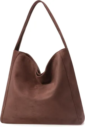 Didida Hobo Suede Tote Bags for Women Vintage Purse Bucket Bag Shoulder Handbag for Women for Travel Work Shopping