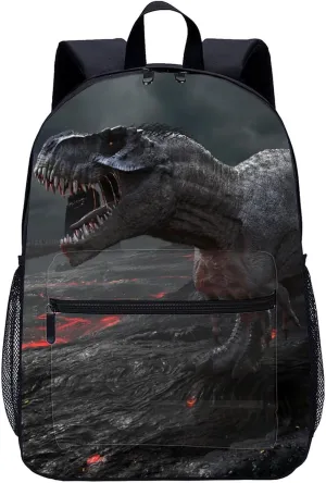 Dinosaur Extinct Magma 17 Inch Laptop Backpack Large Capacity Daypack Travel Shoulder Bag for Men&Women