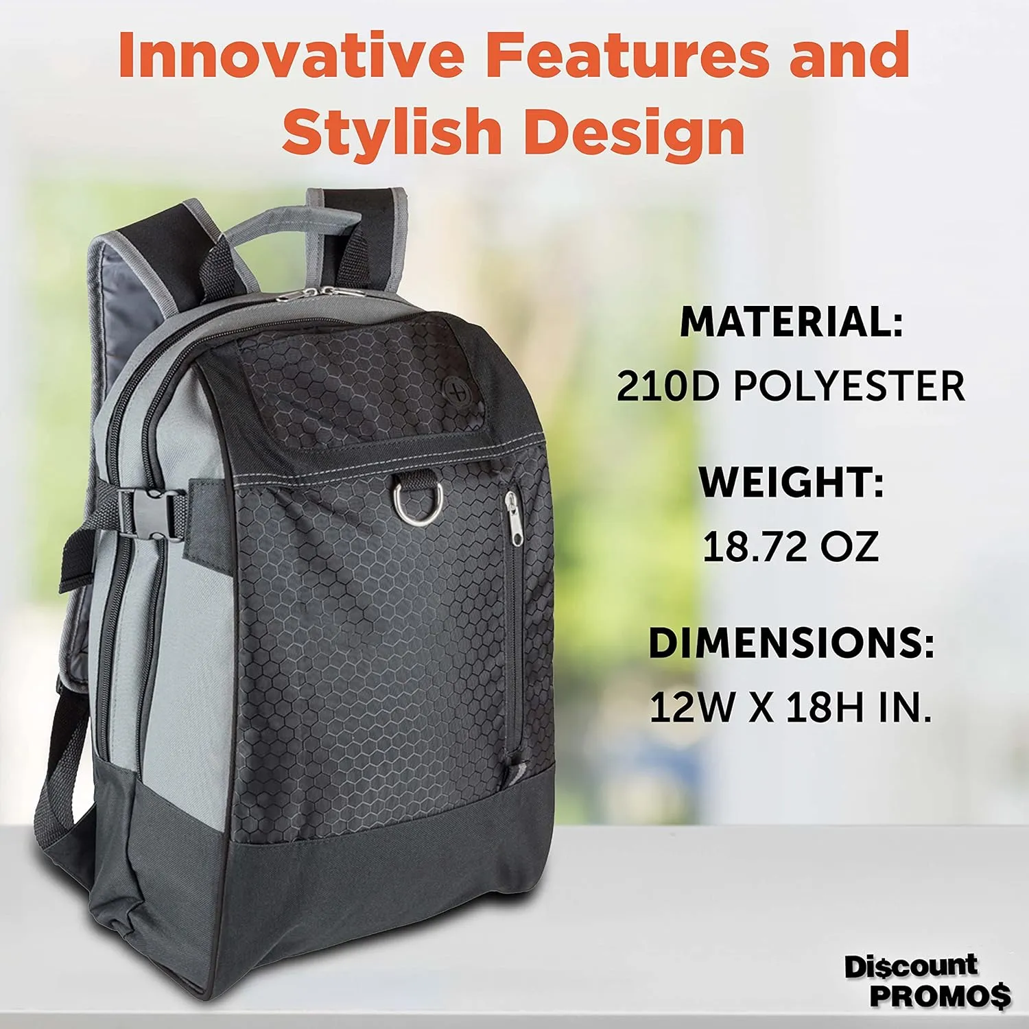 DISCOUNT PROMOS Transit Backpacks Set of 6, Bulk Pack - Bring Everywhere You Go, Perfect for Travel and for Everyday Use - Black