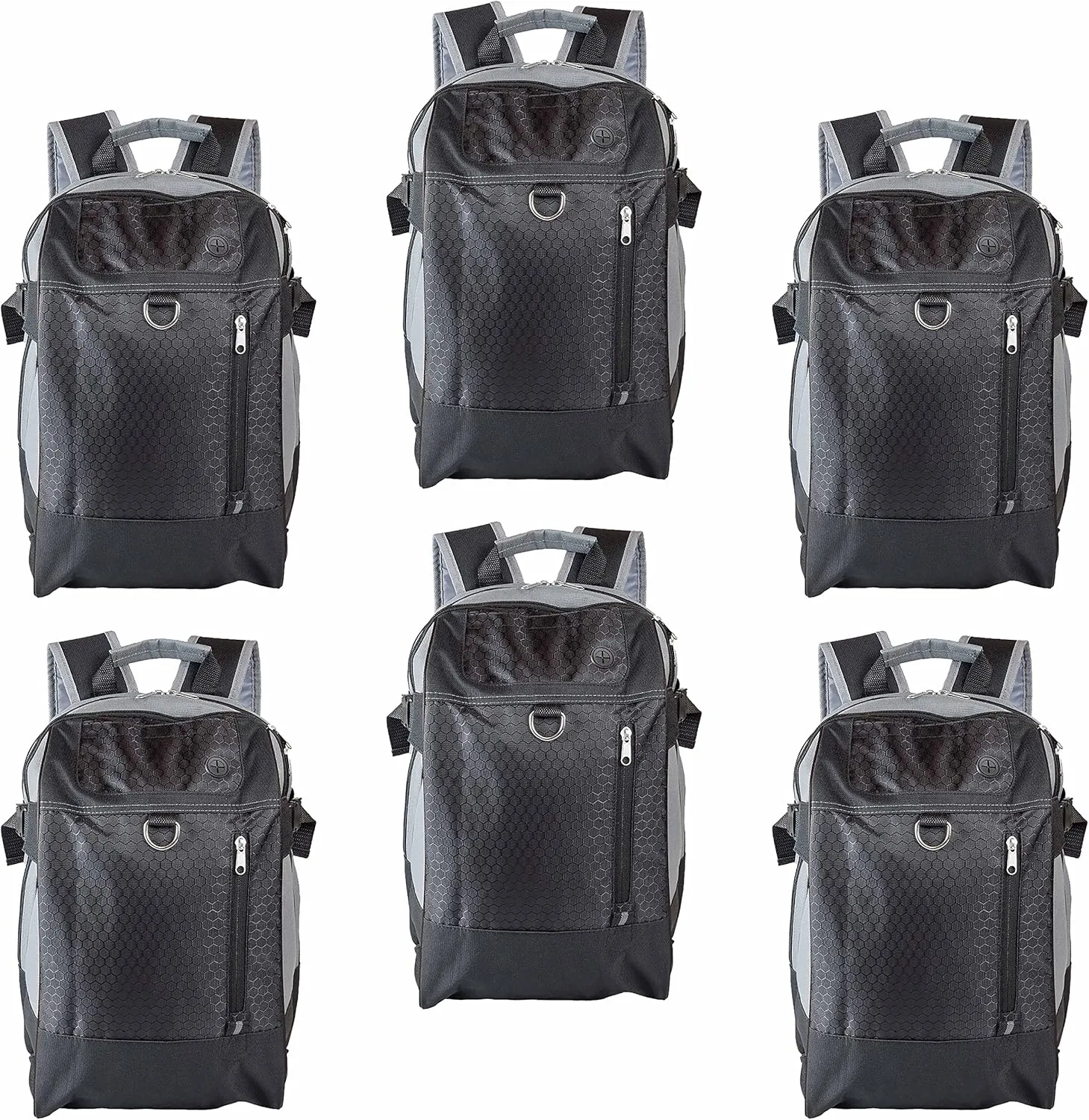 DISCOUNT PROMOS Transit Backpacks Set of 6, Bulk Pack - Bring Everywhere You Go, Perfect for Travel and for Everyday Use - Black