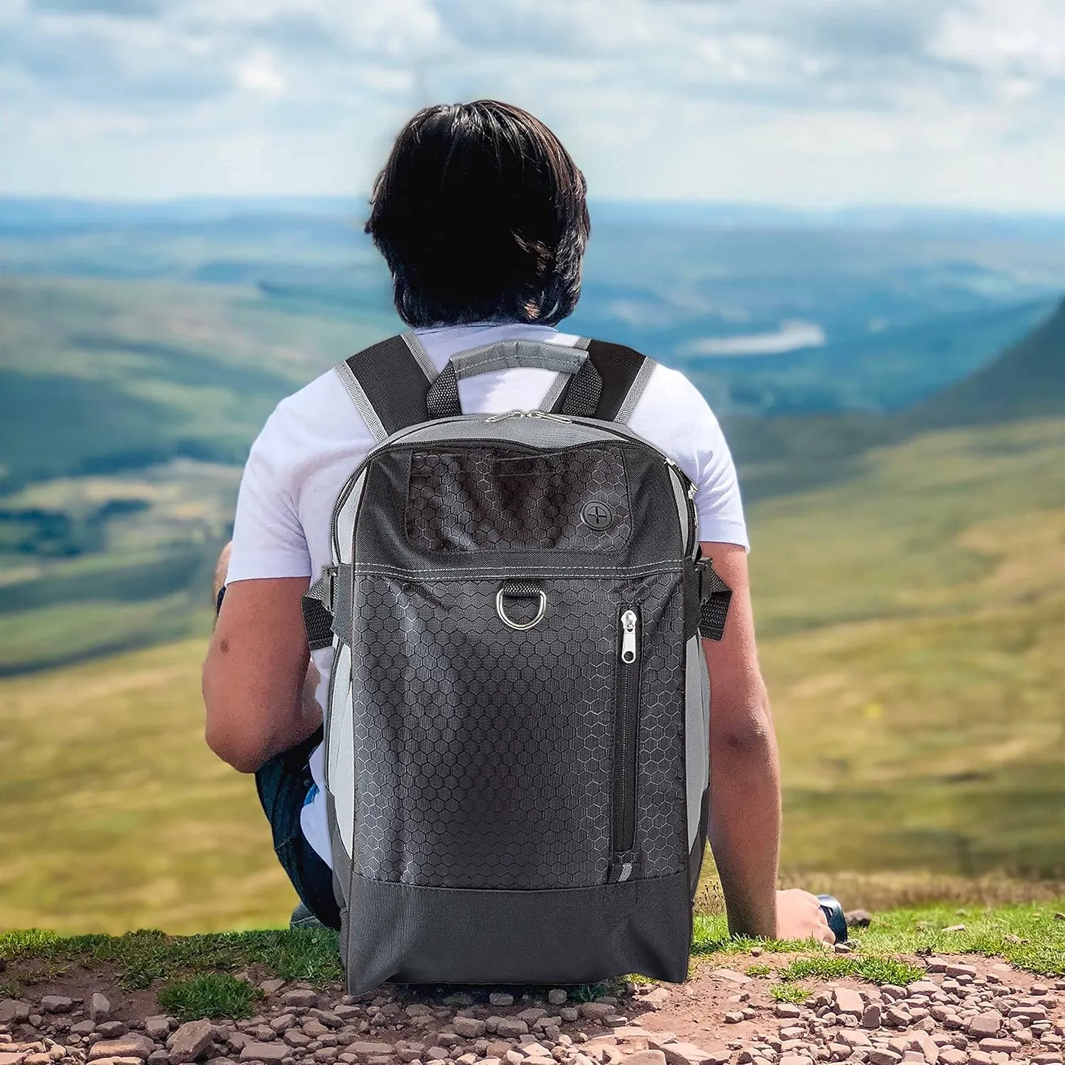DISCOUNT PROMOS Transit Backpacks Set of 6, Bulk Pack - Bring Everywhere You Go, Perfect for Travel and for Everyday Use - Black