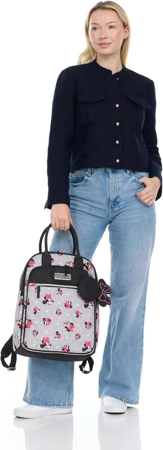 Disney Unisex Baby Travel Diaper Backpack| 16-Inches Height Multi-Functional Bag, Minnie Mouse with Paci Holder, Extra Large