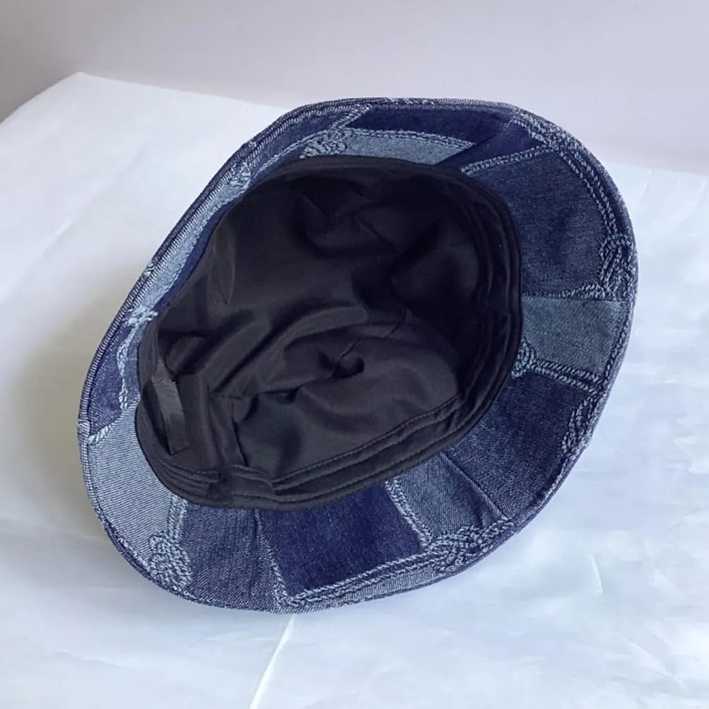 Distressed Denim Bucket Hats Frayed Jean Ripped Hole Fringe Edge Sun Beach Women