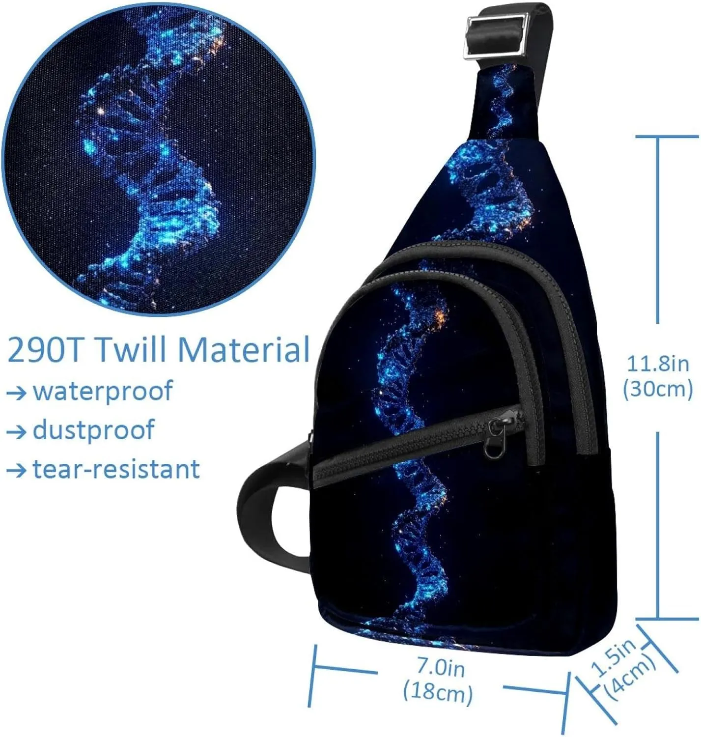 dna helix (1) Sling Backpack Bag