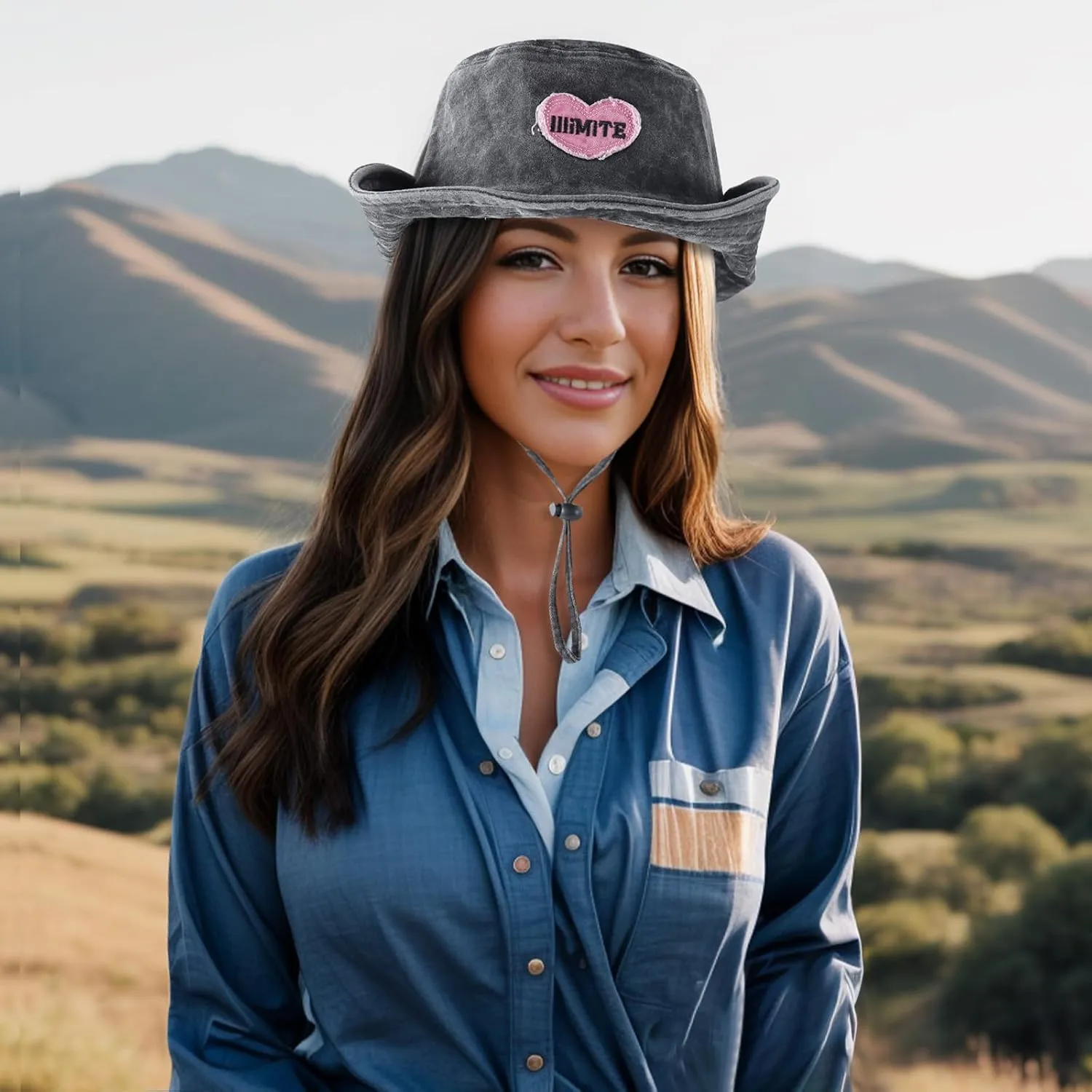 DOCILA Demin Bucket Hats for Women Men Blue Jean Western Fisherman Hats Packable Cowboy Style Outdoor Sun Hats