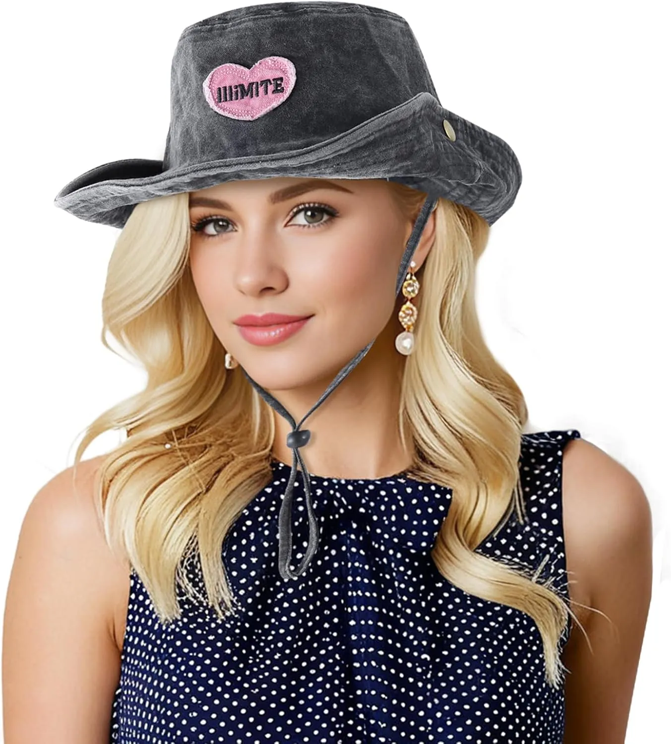 DOCILA Demin Bucket Hats for Women Men Blue Jean Western Fisherman Hats Packable Cowboy Style Outdoor Sun Hats