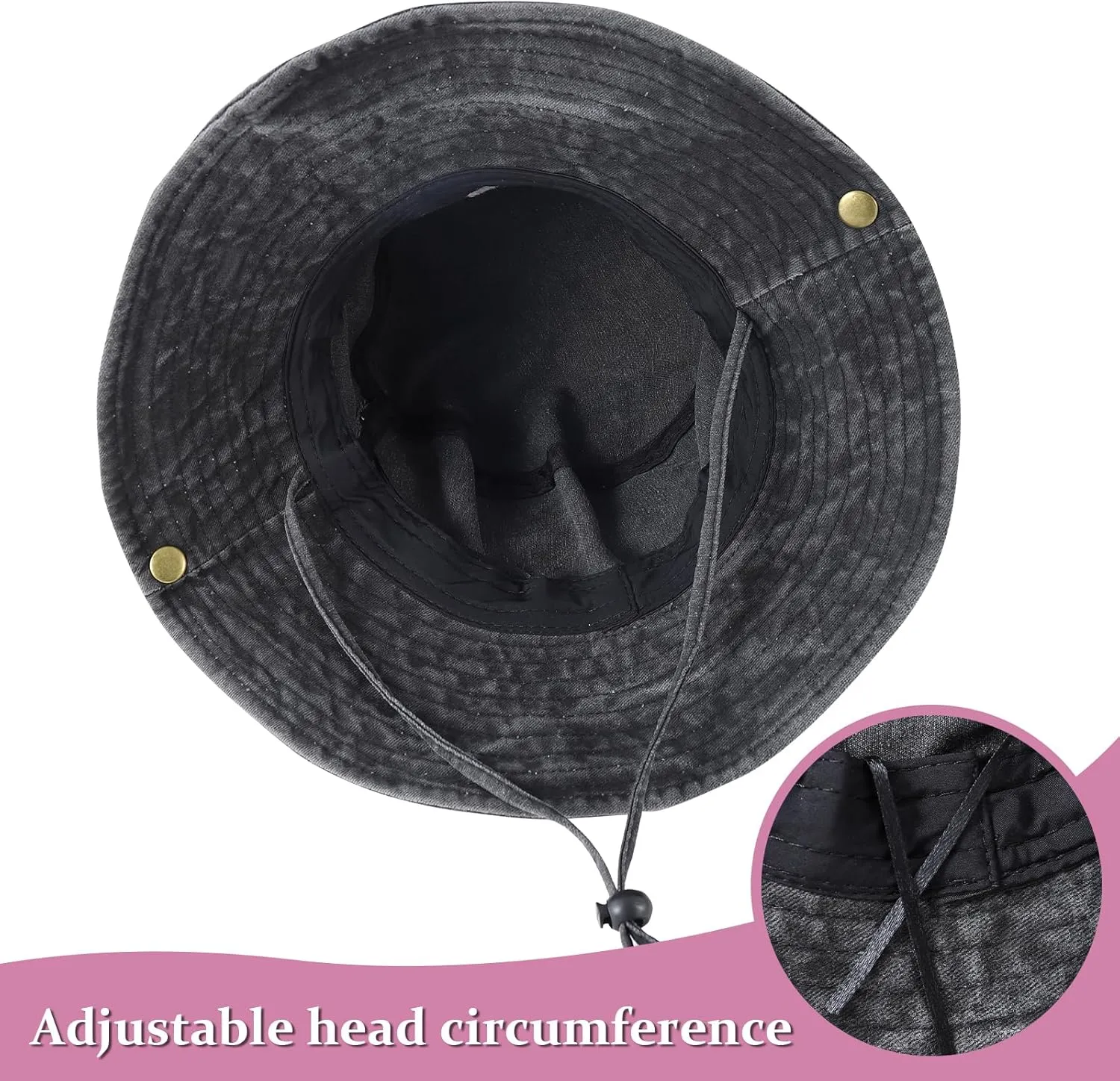 DOCILA Demin Bucket Hats for Women Men Blue Jean Western Fisherman Hats Packable Cowboy Style Outdoor Sun Hats
