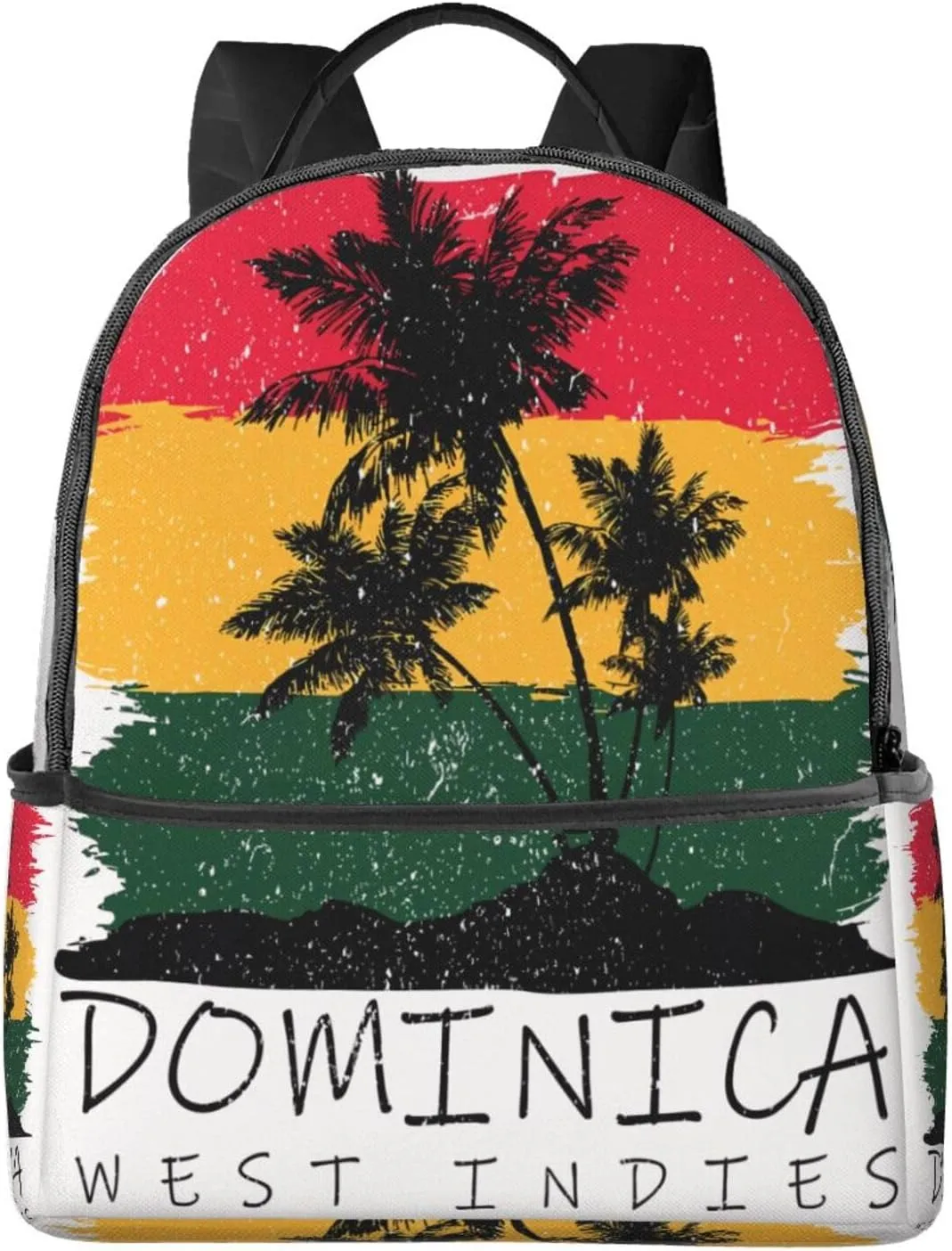 Dominica Palm Flag Casual Backpacks Laptop Backpack Carry-on Daypack Sports Travel Rucksack Lightweight Working Bag for Outdoor Hiking Cycling Walking