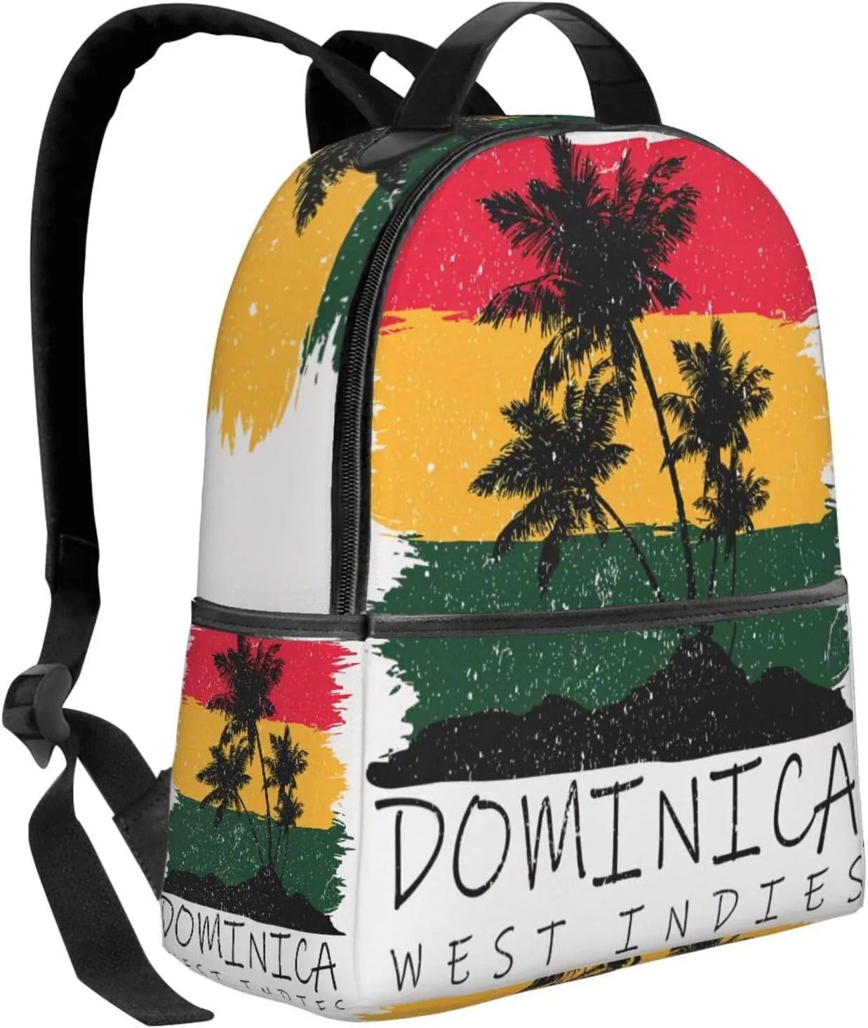 Dominica Palm Flag Casual Backpacks Laptop Backpack Carry-on Daypack Sports Travel Rucksack Lightweight Working Bag for Outdoor Hiking Cycling Walking