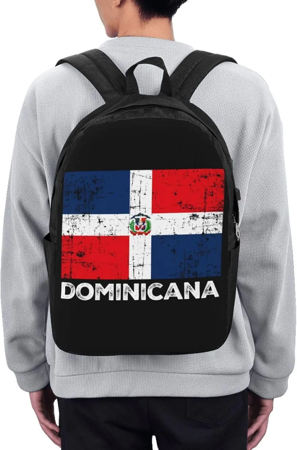 Dominicana Dominican Republic Flag Travel Backpack 17-Inch Laptop Backpacks Business Rucksack Casual Sport Daypack with USB Charging Port Carry-on Bag for Camping Biking