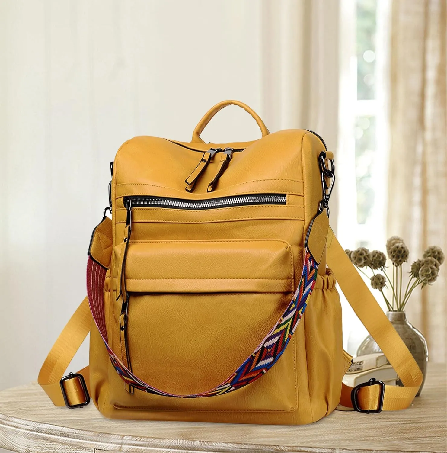 Dora & Liz Womens Backpack Purse Leather Fashion Travel Backpack Purse for Women Designer Ladies Shoulder Bags