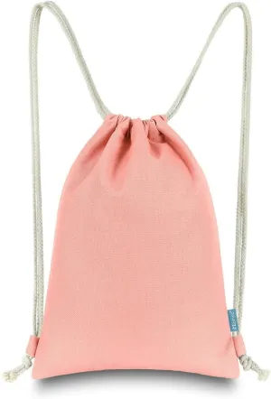 Drawstring Backpack Simple Style String Bag Canvas Beach Sport Daypack