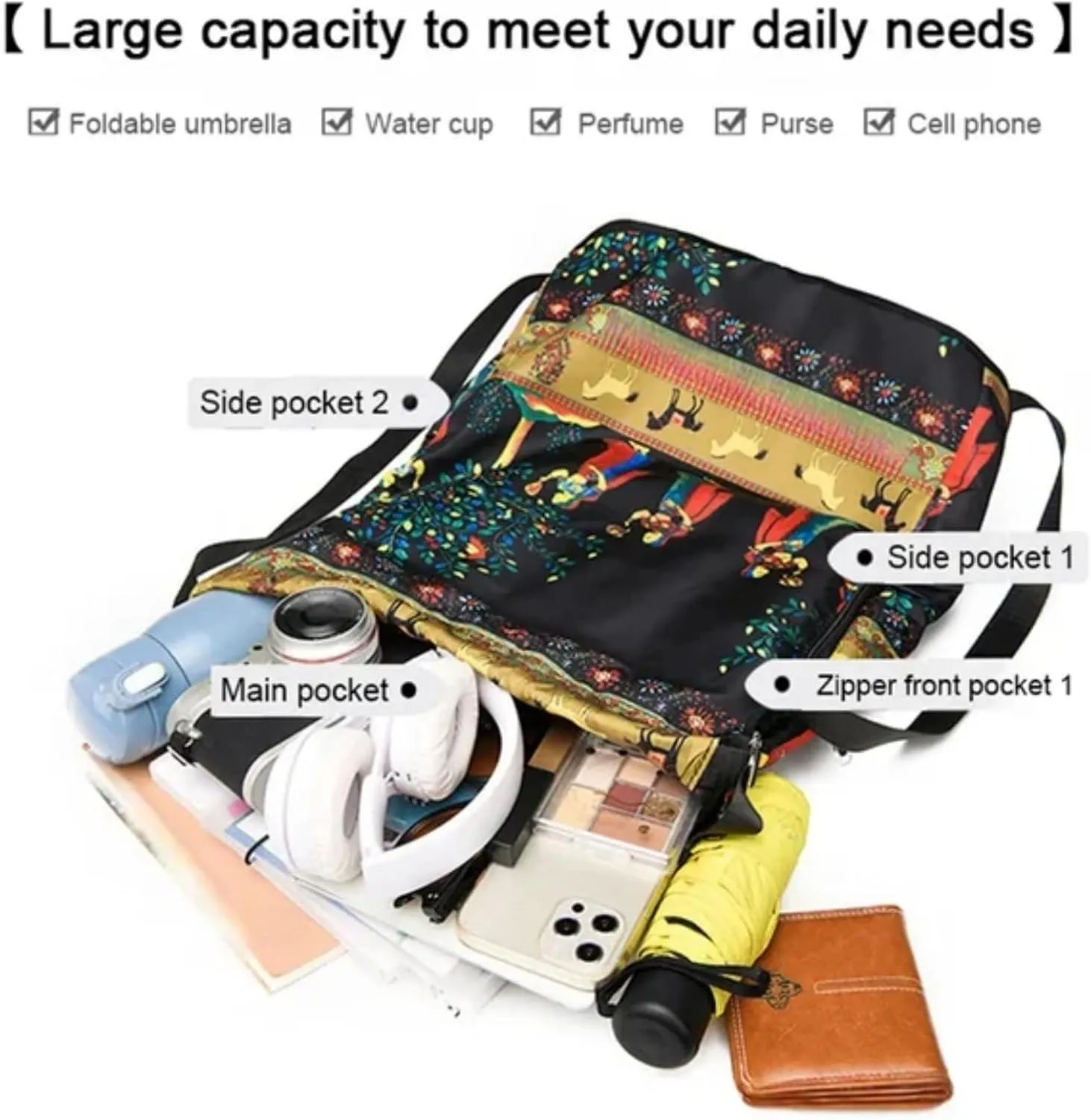 Drawstring Foldable Large Capacity Dry-wet Separation Travel Sports Backpack, Illuminate Waterproof Bag for Travel, Fitness (elephant)