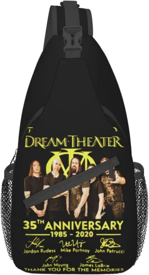Dream Rock Theater Crossbody Backpack Casual Chest Bag Sling Bag Shoulder Daypack Cross Body Bag for Hiking Traveling Outdoors, Black