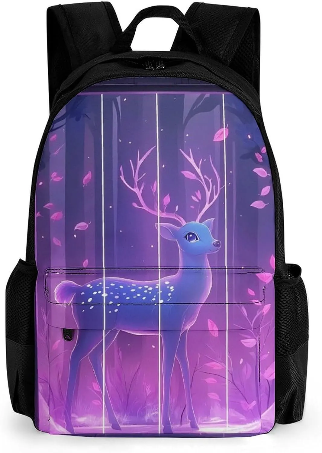 Dreamy Deer Glowing Leaves Fashion Backpack Light Weight Daily Travel Hiking Laptop Shoulder Bag