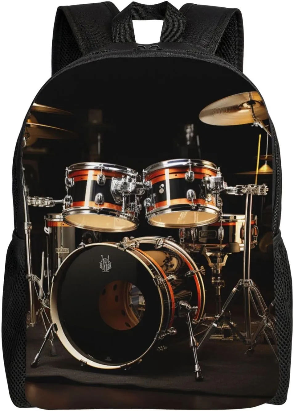 Drum Set Cute Backpack Waterproof Lightweight Laptop Backpack Shoulder Bag Casual Daypack For Women Men