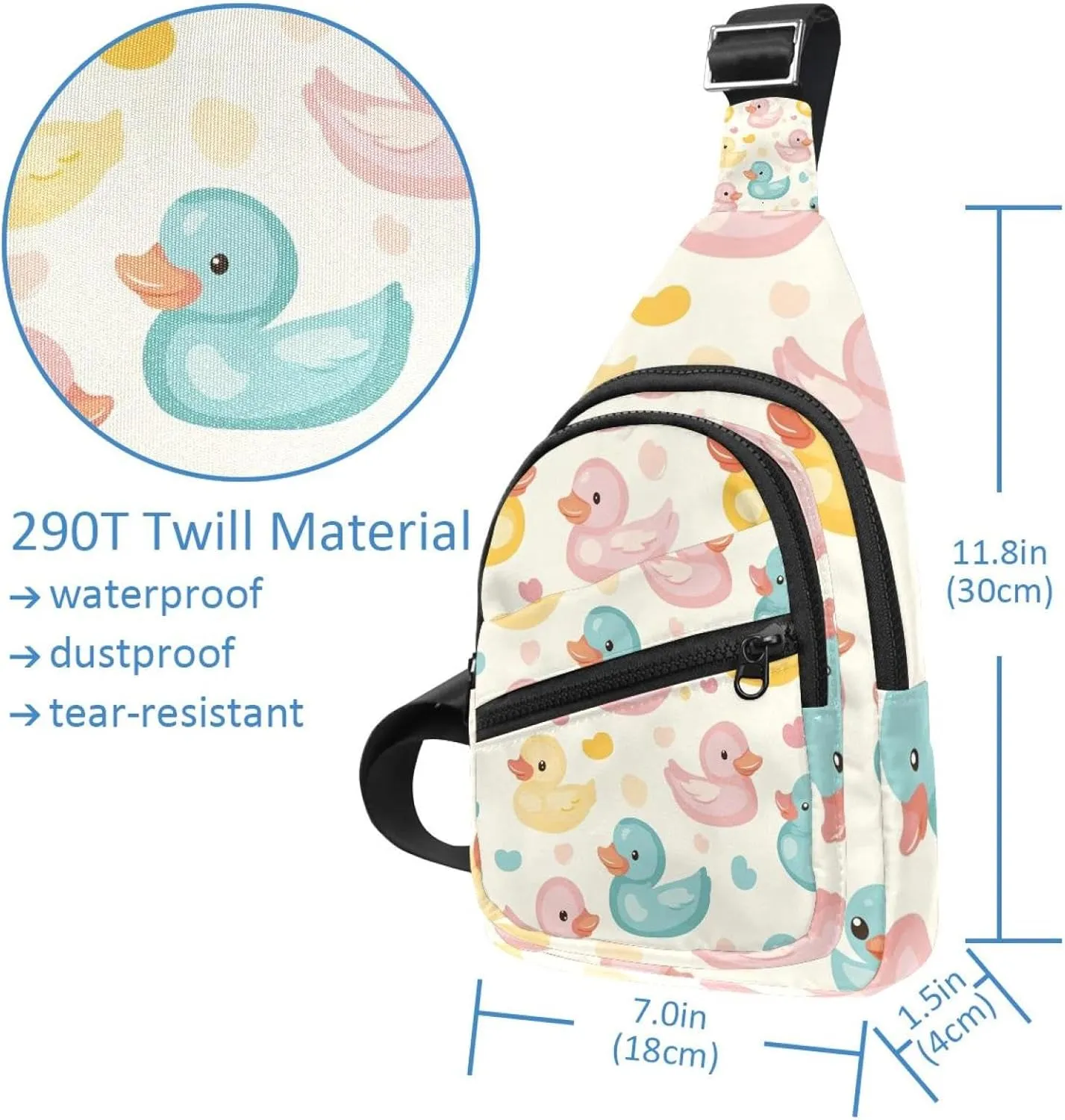 ducks in pastel colors (2) Sling Bag for Women Travel Shoulder Bag Chest Bag
