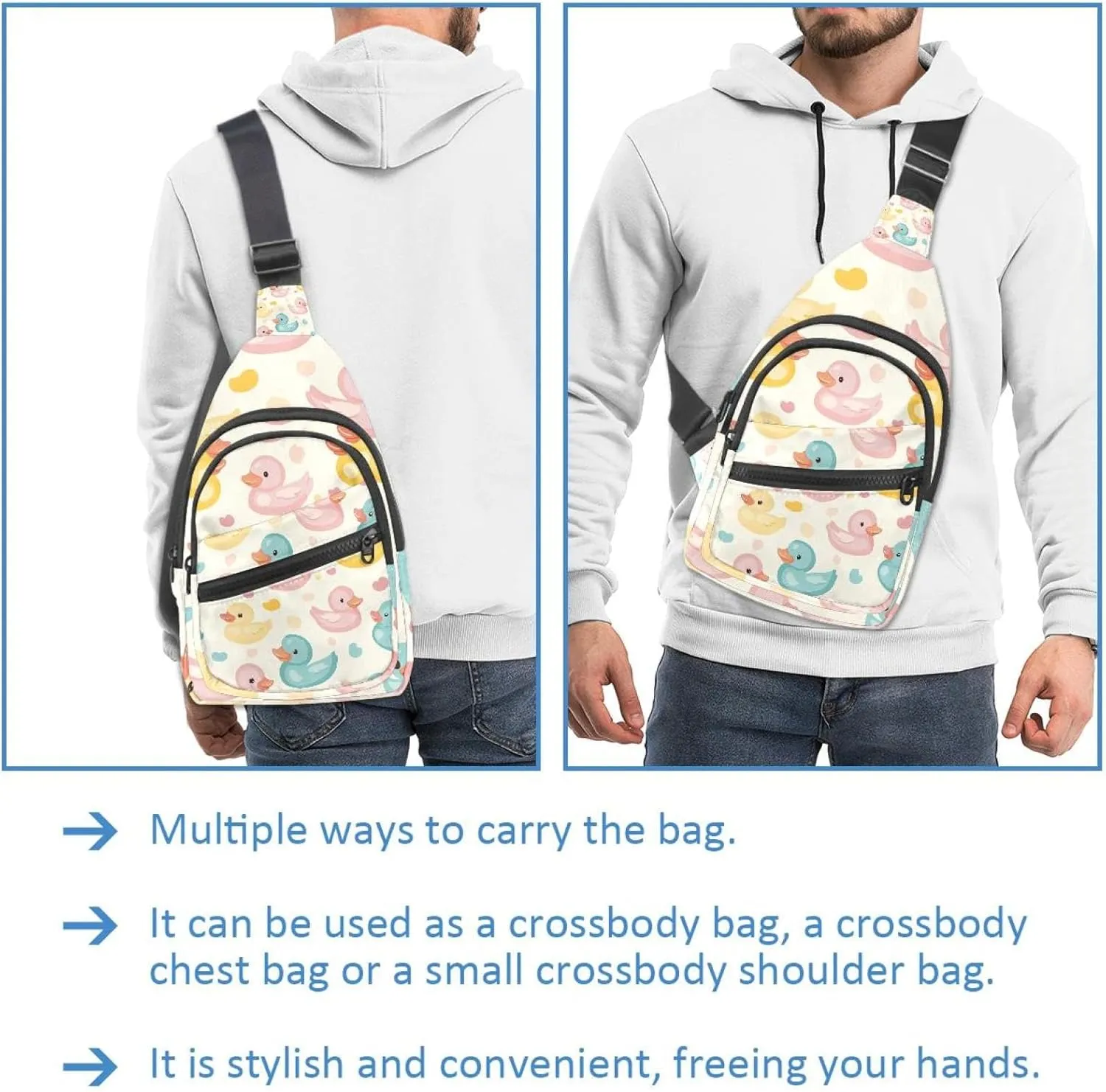 ducks in pastel colors (2) Sling Bag for Women Travel Shoulder Bag Chest Bag