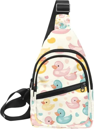 ducks in pastel colors (2) Sling Bag for Women Travel Shoulder Bag Chest Bag