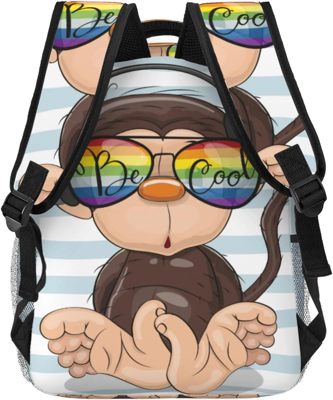 Dujiea 17 Inch Backpack Cool Cartoon Cute Monkey Laptop Backpack School Bookbag Travel Shoulder Bag With Chest Strap