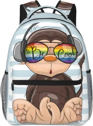 Dujiea 17 Inch Backpack Cool Cartoon Cute Monkey Laptop Backpack School Bookbag Travel Shoulder Bag With Chest Strap