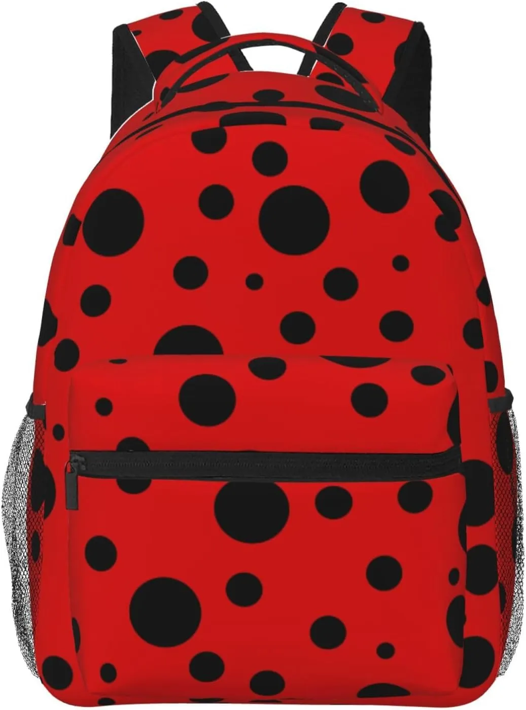 Dujiea 17 Inch Backpack Polka Dot Ladybug Laptop Backpack School Bookbag Travel Shoulder Bag With Chest Strap