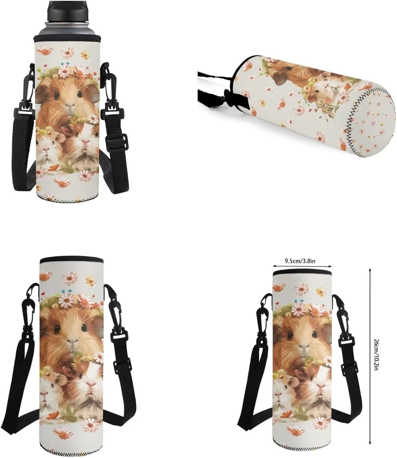 Dutch Pig School Bag and Lunch Box Set for Girls 4-6 Kids Backpack Set with Water Bottle Holder Kids School Handbags Lightweight Backpack for Middle High School/Trip/Excursions