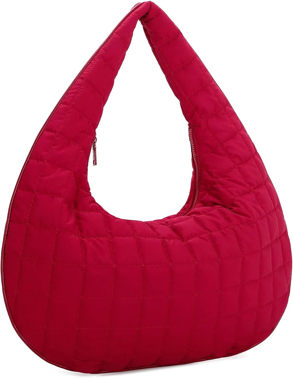 E Quilted Nylon Hobo Bag for Women Large Tote Shoulder Bag Top Handle Handbag