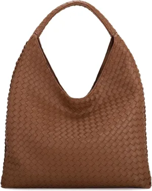 E Woven Hobo Bag for Women Large Tote Bag Top Handle Shoulder Handbag