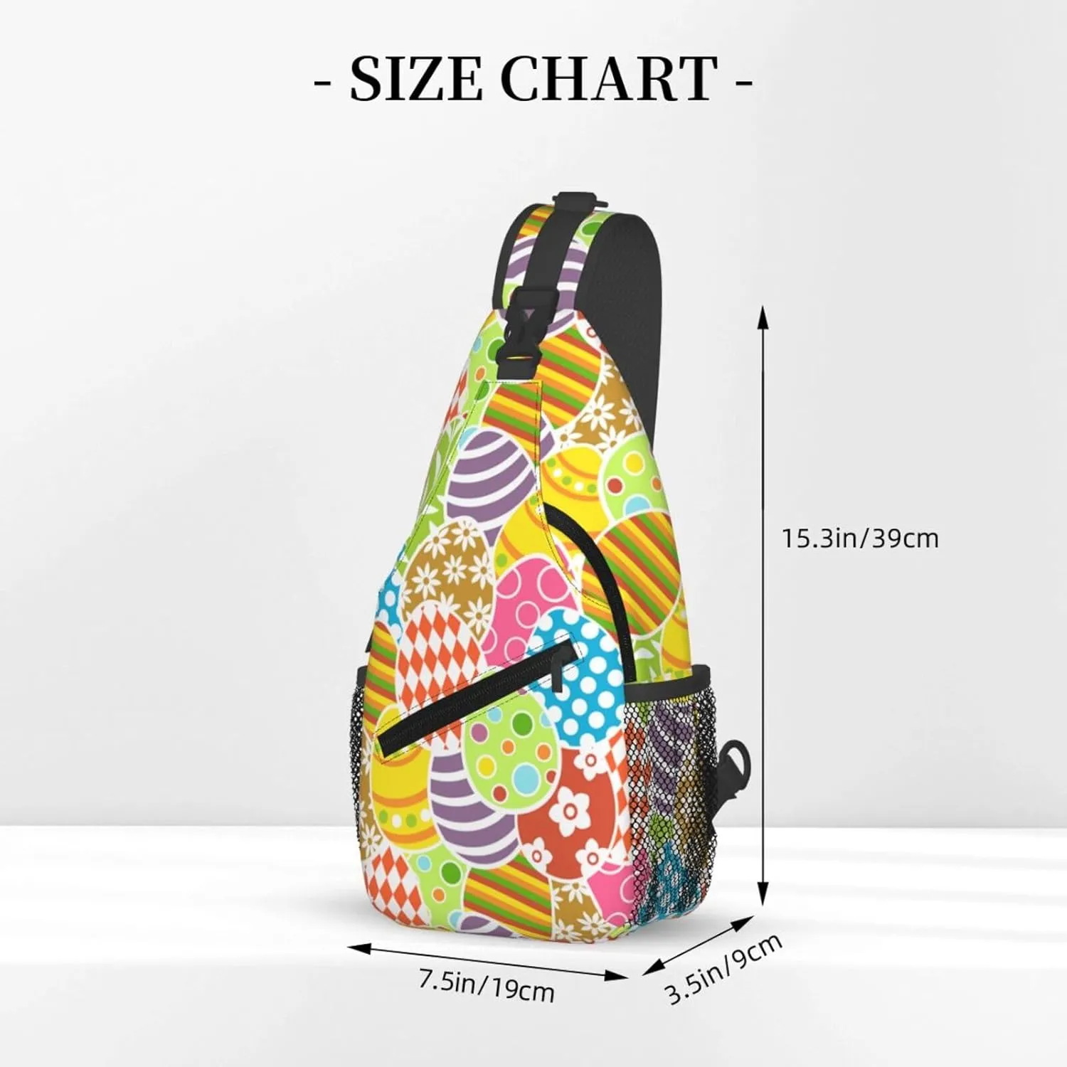 Easter Bunny And Eggs Sling Bag Chest Shoulder Backpack Crossbody Easter Gifts Bags Casual Daypack for Men Women