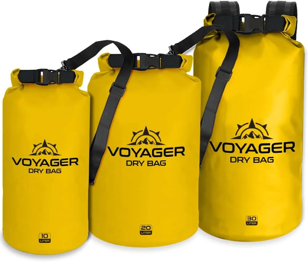 EcoGear FX Heavy Duty Waterproof Dry Bag Voyager Series – Durable Roll Top Compression Bag –Kayaking, Rafting, Boating, Hiking, Fishing and Camping